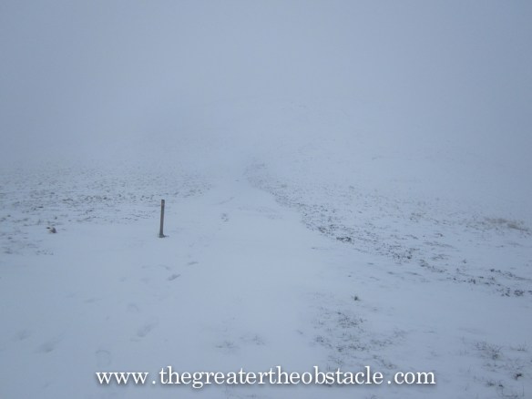 Looking down the hill from the West Kip…visibility?