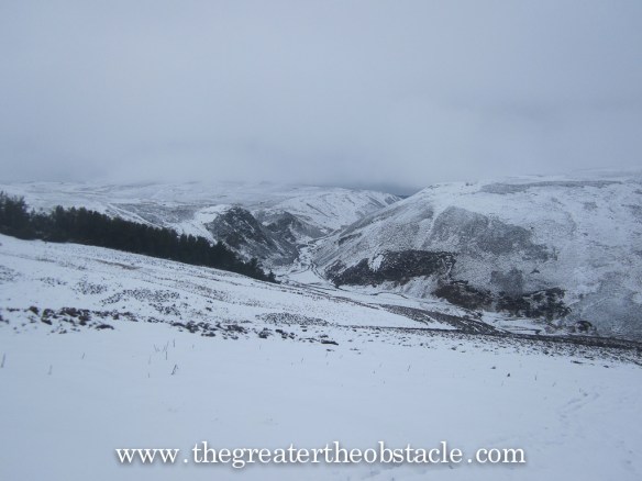 Valley between the hills. Peace from the wind.